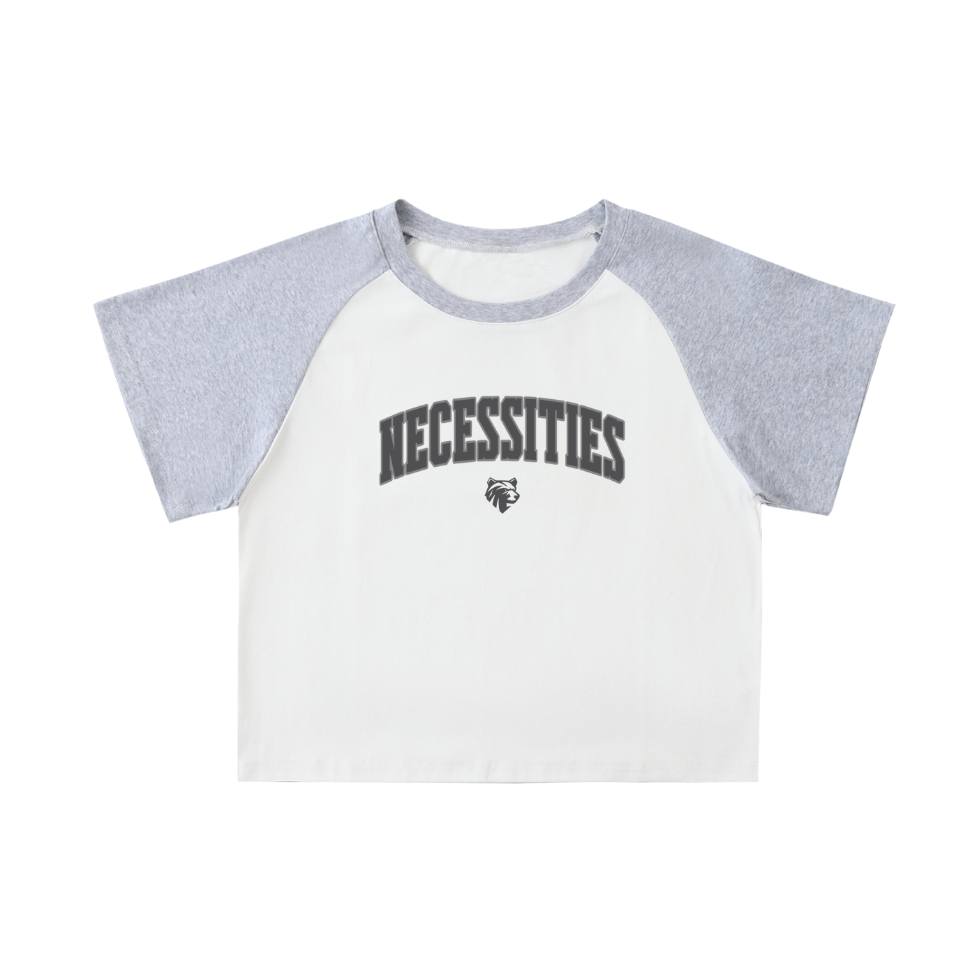 Color-Blocked Raglan Sleeve Crop Top